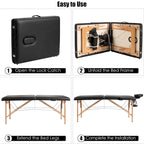 Costway Table de massage portable 84 L Lit de Spa facial réglable Tatouage