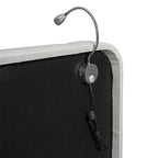 Blanc/Noir, capitonné, grand lit double – Lit plate-forme en cuir PU avec liseuses, pour 2 personnes