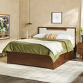 Lit plateforme de rangement Walker Edison Mid Century Modern en bois massif