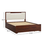 Lit plateforme de rangement Walker Edison Mid Century Modern en bois massif