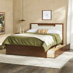 Lit plateforme de rangement Walker Edison Mid Century Modern en bois massif
