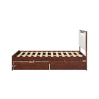 Lit plateforme de rangement Walker Edison Mid Century Modern en bois massif