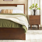 Lit plateforme de rangement Walker Edison Mid Century Modern en bois massif
