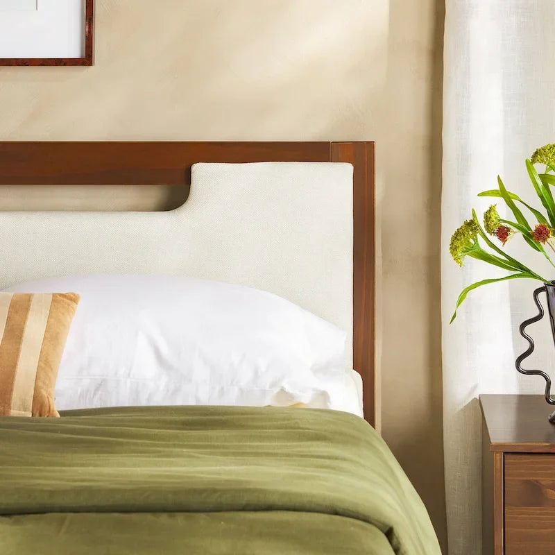 Lit plateforme de rangement Walker Edison Mid Century Modern en bois massif