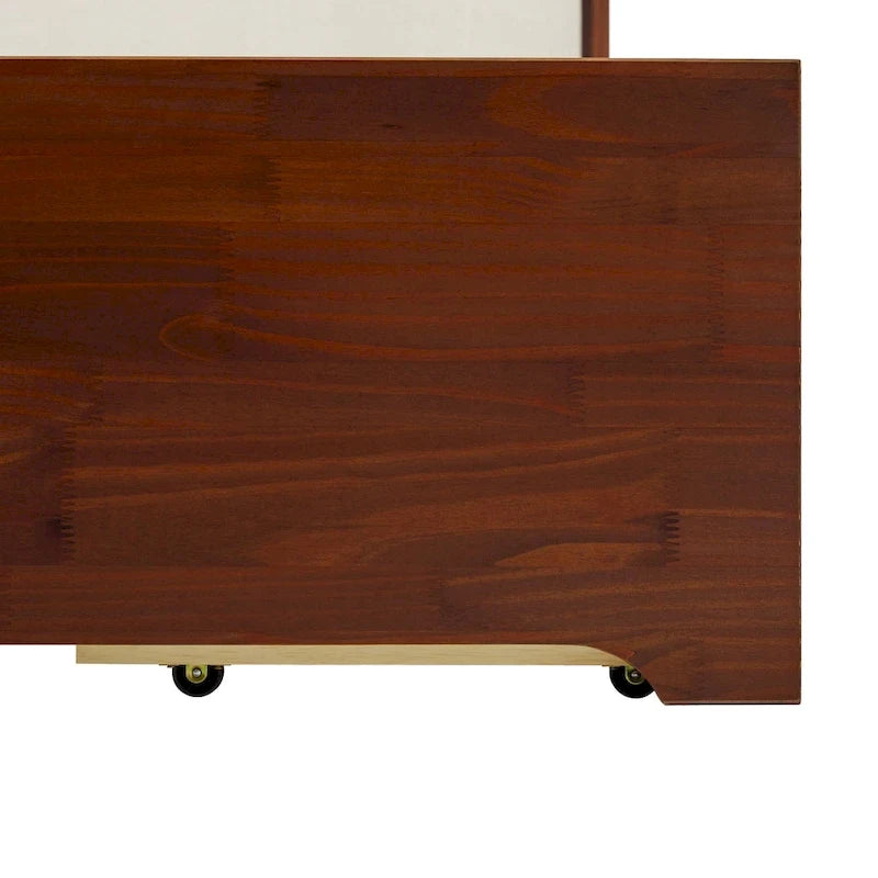 Lit plateforme de rangement Walker Edison Mid Century Modern en bois massif