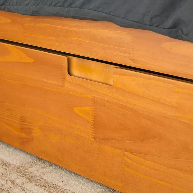 Lit plateforme de rangement Walker Edison Mid Century Modern en bois massif
