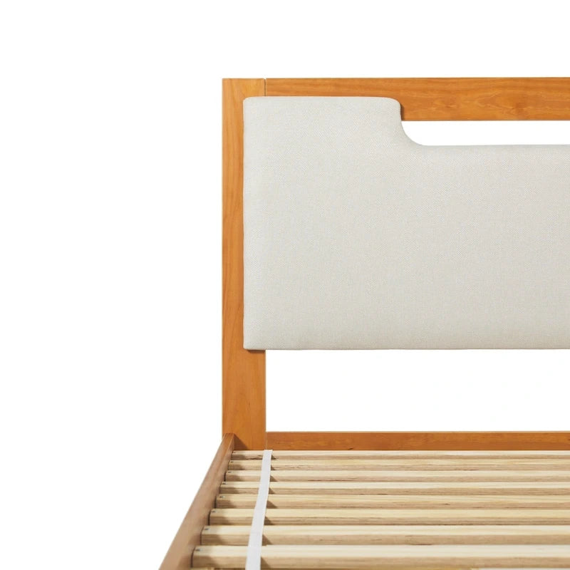 Lit plateforme de rangement Walker Edison Mid Century Modern en bois massif