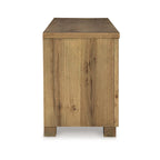 Meuble TV Galli, 2 tiroirs, 4 étagères, Bois brun, 80 pouces