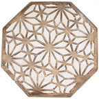 Table d'appoint octogonale, marron et blanc brossé, simple