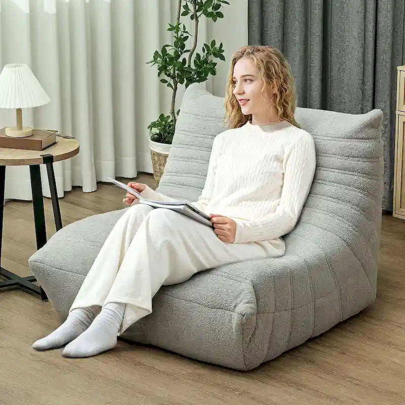 Fauteuil de sol en polaire marron "Teddy", 1 place