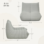 Fauteuil de sol en polaire marron "Teddy", 1 place