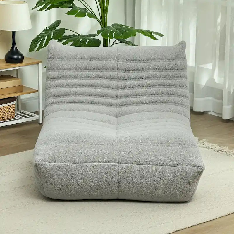 Fauteuil de sol en polaire marron "Teddy", 1 place