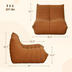 Fauteuil de sol en polaire marron "Teddy", 1 place