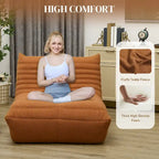 Fauteuil de sol en polaire marron "Teddy", 1 place