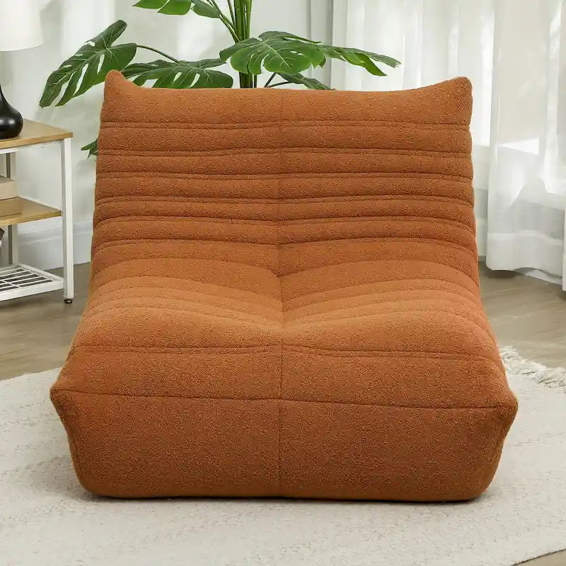 Fauteuil de sol en polaire marron "Teddy", 1 place