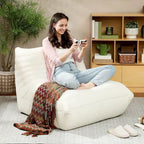 Fauteuil de sol en polaire marron "Teddy", 1 place