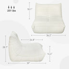 Fauteuil de sol en polaire marron "Teddy", 1 place