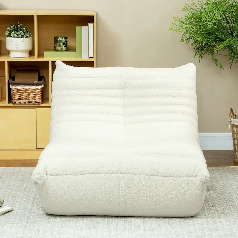 Fauteuil de sol en polaire marron "Teddy", 1 place