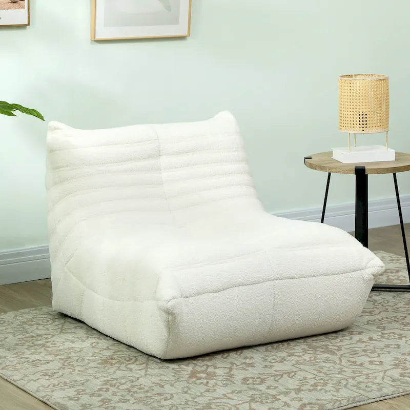 Fauteuil de sol en polaire marron "Teddy", 1 place