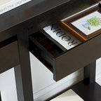 Console en bois expresso avec tiroir et étagère