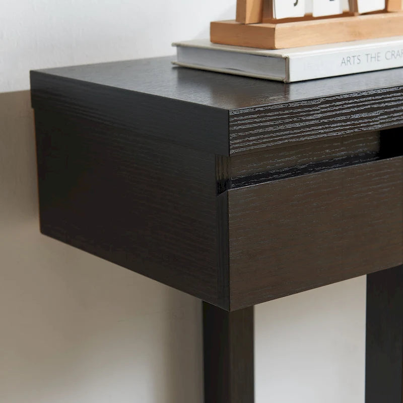 Console en bois expresso avec tiroir et étagère