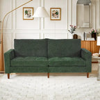 Causeuse de style moderne avec accoudoirs carrés de 208 cm de largeur en tissu chenille avec ports USB