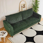 Causeuse de style moderne avec accoudoirs carrés de 208 cm de largeur en tissu chenille avec ports USB