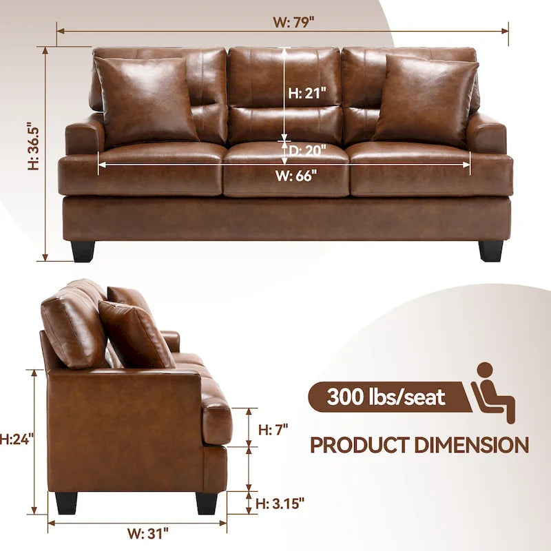 Ensemble Canapé et Fauteuil 2 Pièces en Similicuir de Morden Fort