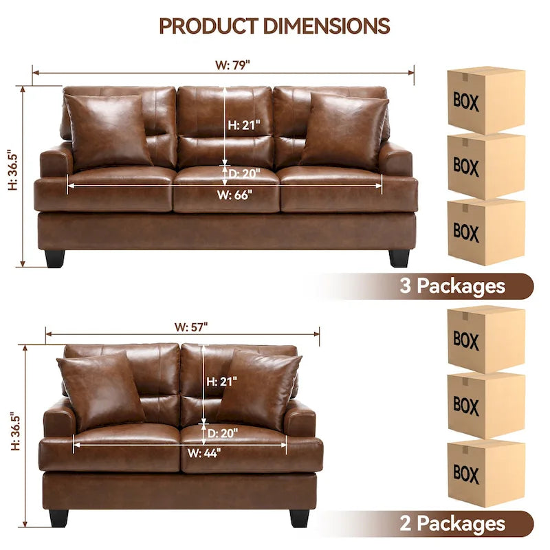 Ensemble Canapé et Fauteuil 2 Pièces en Similicuir de Morden Fort