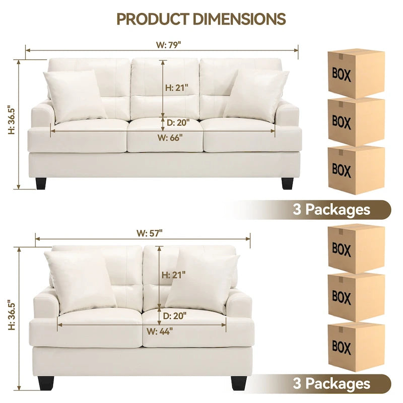 Ensemble Canapé et Fauteuil 2 Pièces en Similicuir de Morden Fort