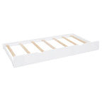 Lit de repos blanc pleine grandeur avec lit gigogne double, étagères de rangement et armoire, pour 2 personnes