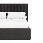 Lit à panneau cannelé en bois massif noir moderne Caelan I de Furniture of America
