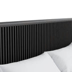 Lit à panneau cannelé en bois massif noir moderne Caelan I de Furniture of America
