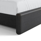 Lit à panneau cannelé en bois massif noir moderne Caelan I de Furniture of America