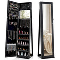 Armoire à bijoux miroir Costway, meuble de rangement vertical verrouillable – Noir – Voir les détails