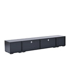 Meuble TV noir à assembler pour 2 personnes, style rotin, avec LED, 82"