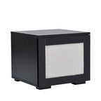 Meuble TV noir à assembler pour 2 personnes, style rotin, avec LED, 82"