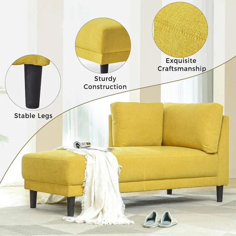 Chauffeuse d'angle en polyester bleu / gris / jaune, 1 à 2 places