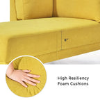Chauffeuse d'angle en polyester bleu / gris / jaune, 1 à 2 places