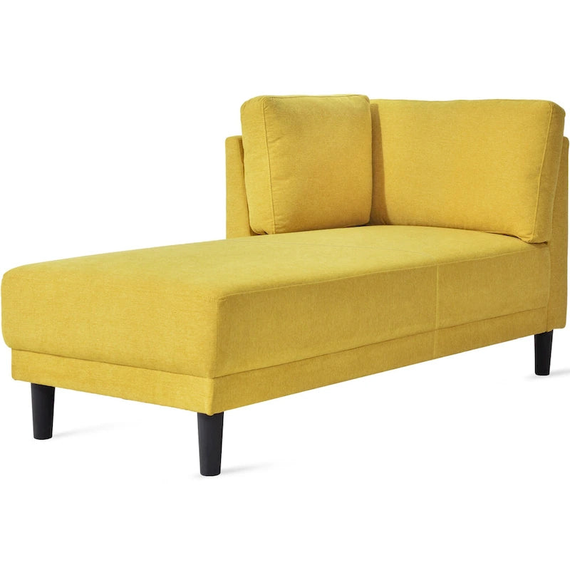 Chauffeuse d'angle en polyester bleu / gris / jaune, 1 à 2 places