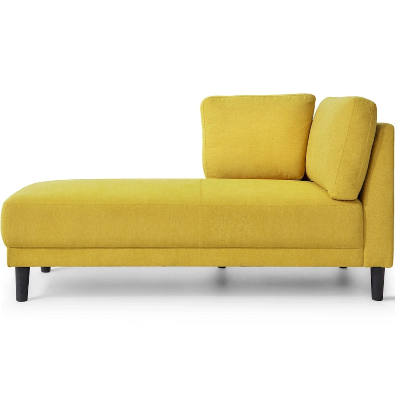 Chauffeuse d'angle en polyester bleu / gris / jaune, 1 à 2 places