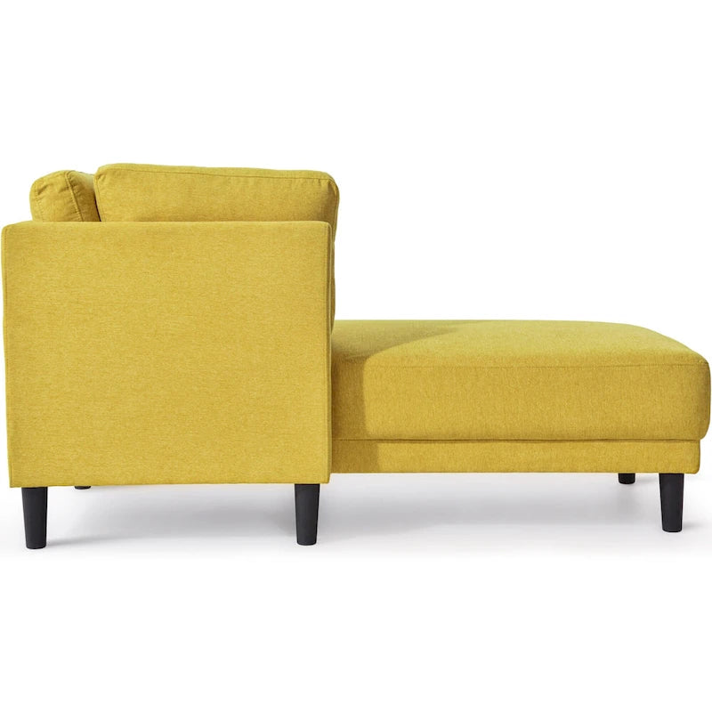 Chauffeuse d'angle en polyester bleu / gris / jaune, 1 à 2 places
