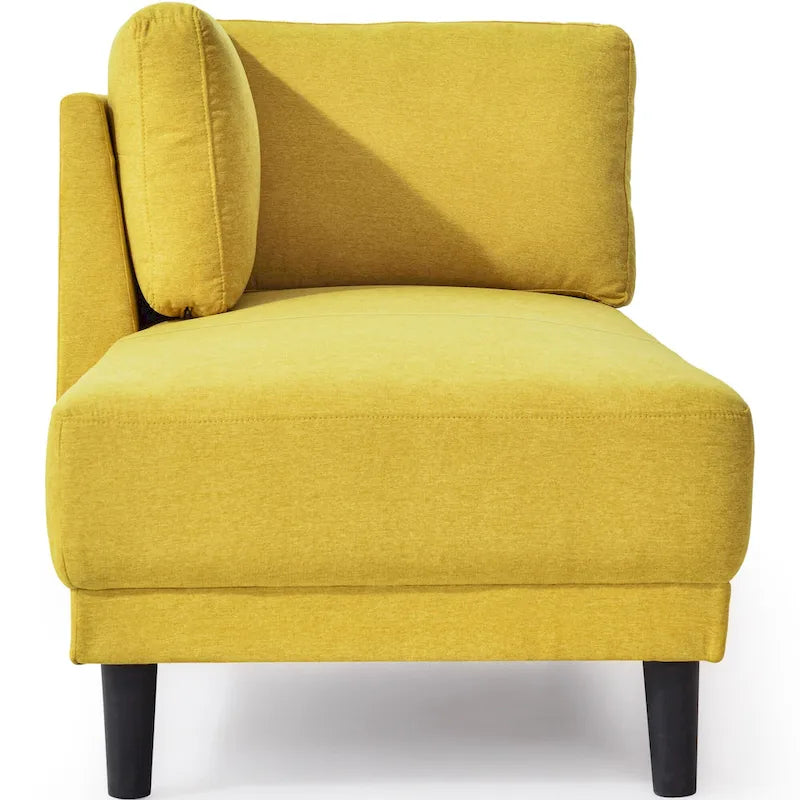 Chauffeuse d'angle en polyester bleu / gris / jaune, 1 à 2 places