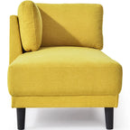 Chauffeuse d'angle en polyester bleu / gris / jaune, 1 à 2 places