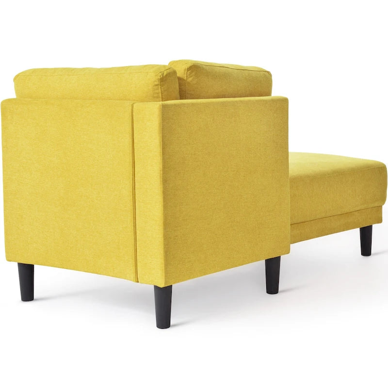 Chauffeuse d'angle en polyester bleu / gris / jaune, 1 à 2 places