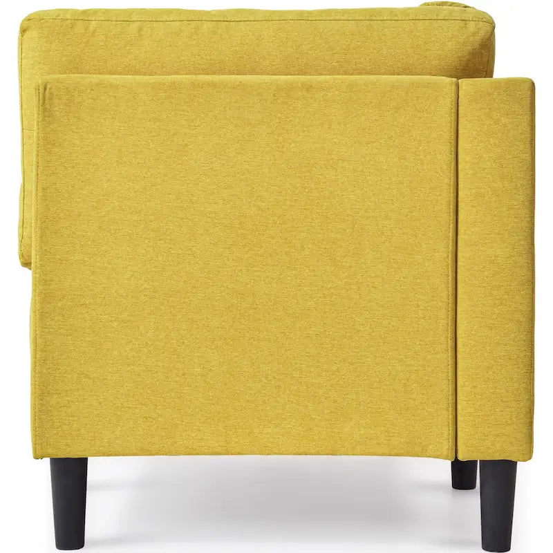 Chauffeuse d'angle en polyester bleu / gris / jaune, 1 à 2 places