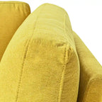 Chauffeuse d'angle en polyester bleu / gris / jaune, 1 à 2 places