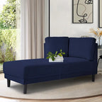 Chauffeuse d'angle en polyester bleu / gris / jaune, 1 à 2 places