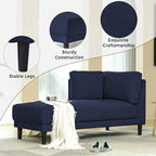 Chauffeuse d'angle en polyester bleu / gris / jaune, 1 à 2 places