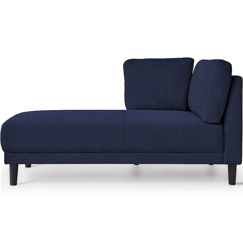 Chauffeuse d'angle en polyester bleu / gris / jaune, 1 à 2 places
